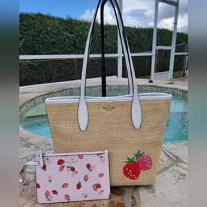 Kate Spade Picnic In The Park Strawberry Tote And Wristlet